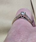 1/2 CT TDW Princess White Diamond Solitaire 14 K White Gold Engagement Ring