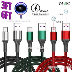 USB to Type C Charger Cable 3A Fast Charging Lead Data Cord for Samsung Huawei - Picture 1 of 15