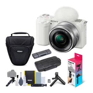Sony Alpha ZV E10 APS C White Vlog Camera and Vlogger Accessory Kit Bundle - Picture 1 of 6