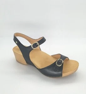 8569 Dansko Womens Tricia Milled Burnished Black Sandal Size 42 EU 10.5-11 US - Picture 1 of 9