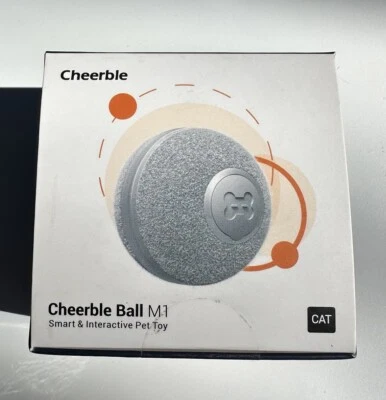 Cheerble M1 Interactive Cat Pet Toy Ball - Grey - Rechargeable - New