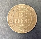 1920 Penny 1d Australian Predecimal Coin. KGV Penny. x 1 Coin Ungraded