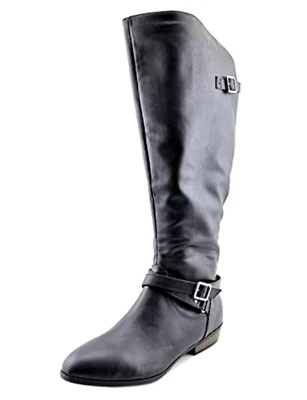 Material Niña Mujer Capri WC Pantorrilla Ancha Punta Cerrada Media Pantorrilla Botas Negras Talla 5 M Foto 1 de 4