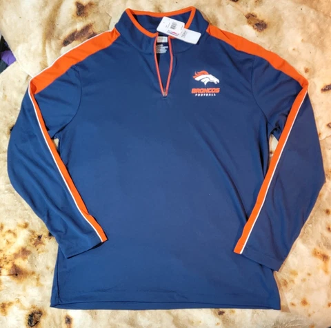 NFL Team Apparel Denver Broncos Men's Quarter Zip Pullover - NWT 1/2 off ticket Cover