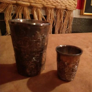 Par de 2 tazas Kidush de plata judaica judía de colección Jerusalén - Imagen 1 de 7