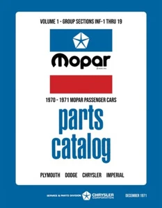 1970-71 Chrysler Car Body & Chassis Parts Catalog - Text and Illustrations - Picture 1 of 4