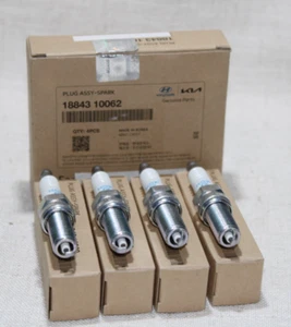 Genuine (Hyundai) NGK Spark Plugs (4 PC) 18843-10062 - for Hyundai Kia - Picture 1 of 10