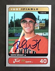 Autographed - David Wright - 2002 Just Minors Justifiable #40
