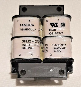 Tamura 3FL12-200 115/230V Primary dual 6.3V Secondary 2.5VA Flat PCB mount - Picture 1 of 5