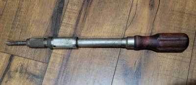 Vintage Craftsman Yankee Style Ratcheting Spiral Screwdriver w/1 Bit USA 1071 - Image 1 of 4