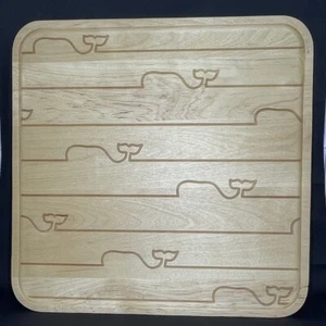 Vineyard Vines Serving Tray Whale Line Maple Wood  Charcuterie Board 11.5”x11.5” - Picture 1 of 4