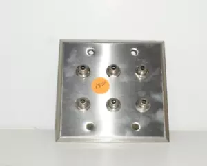 Placa RCA Hubbell acero inoxidable 6 puertos - Imagen 1 de 3