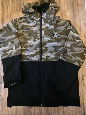 Chaqueta de nieve Neff Softshell para hombre camuflaje y negra con cremallera frontal con capucha talla L (6V) Foto 1 de 4