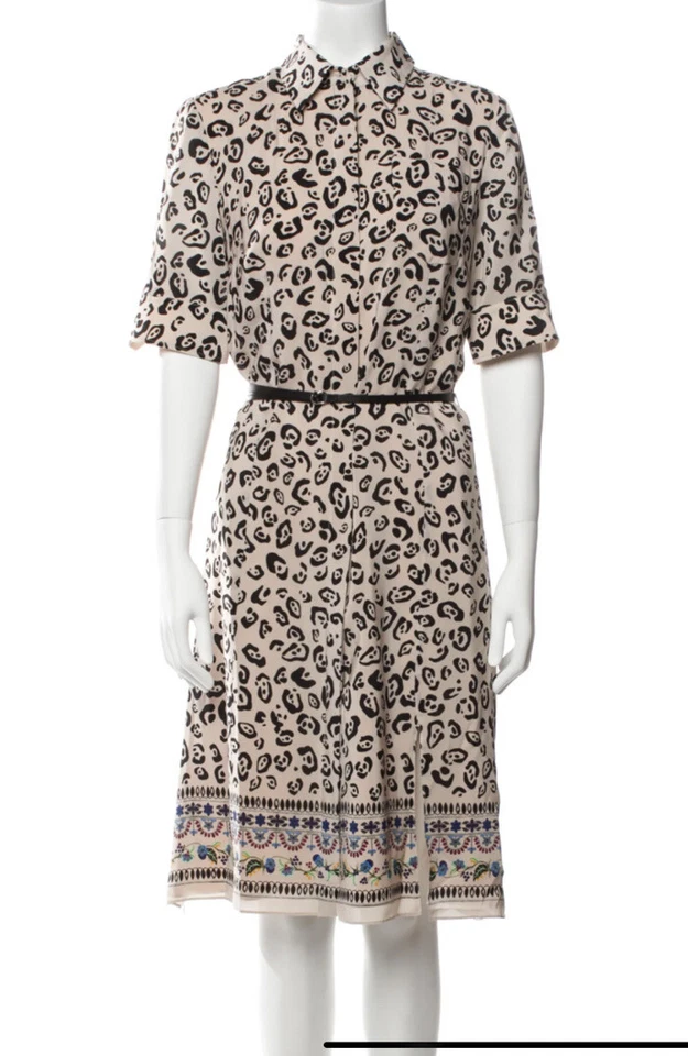Vestido Camisa Altuzarra, Novo com etiquetas, Estampa de Animal de Seda, Tamanho 42 Itália, EUA 8 - Imagem 1 de 2