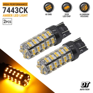 2x 7443 7444 7440 SRCK LED Amber Turn Signal DRL Side Marker Light Bulbs - Picture 1 of 6