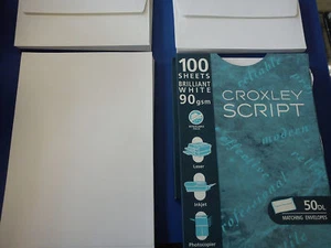 Sobres a juego y papel Croxley Script 90 gm - Imagen 1 de 1