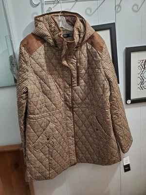 Womens Raulph Lauren  Houndstooth Check Quilted Jacket New With Tags 2XL - Image 1 of 4