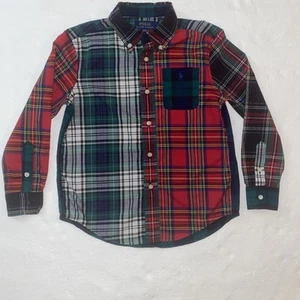 Polo Ralph Lauren Natural Stretch Oxford Collared Long Slve Toddler Size6 Plaid - Picture 1 of 10