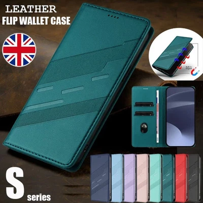 Flip Wallet Case Leather  Cover For Samsung Galaxy S26 S25 S24 S23 S22 S21 S20 - Image 1 of 4