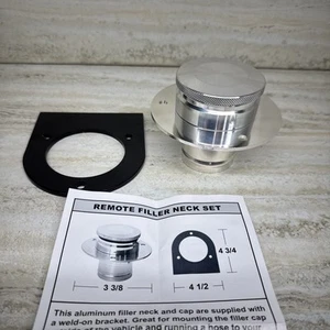 172530 Fuel Tank Filler Neck Gas Cap Weld-On Steel Bracket 2" Remote Filler Hose - Picture 1 of 8
