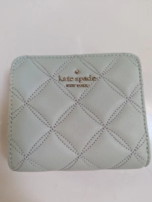 Kate Spade Natalia Zip Around Quilted Wallet -Mint Green - Image 1 of 4