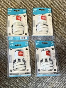 Feit Electric GU24 CFL Twist Lock Lamp Bulbs 60 Watt (uses 13w) Cool White (4) - Picture 1 of 5