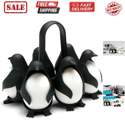 Egguins 3-in-1 Cook, Store and Serve Egg Holder, Penguin-Shaped Boiled Egg Co... - Image 1 of 4