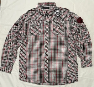 Camicia uomo Coogi 4XL manica lunga con bottoni ricamata verità o coraggio corridori - Foto 1 di 10