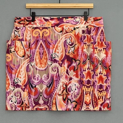 Chico's Women's Skort Size 2.5 US 14 Paisley Print Purple Orange Pockets Golf - Image 1 of 4