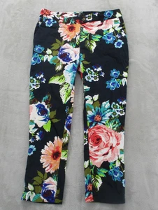 H&M Hose Damen 8 schwarz Blumenmuster Stretch Baumwolle Slim Fit Knöchelhose - Bild 1 von 15