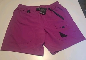Pantaloncini Eddie Bauer Floatilla 2.0 Uomo L Magenta Cintura Elasticizzati 8" Nylon Nuovi con etichette - Foto 1 di 7