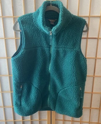 Chaleco Sherpa EDDIE BAUER Mujer Verde azulado Medio Cremallera Completa Foto 1 de 4