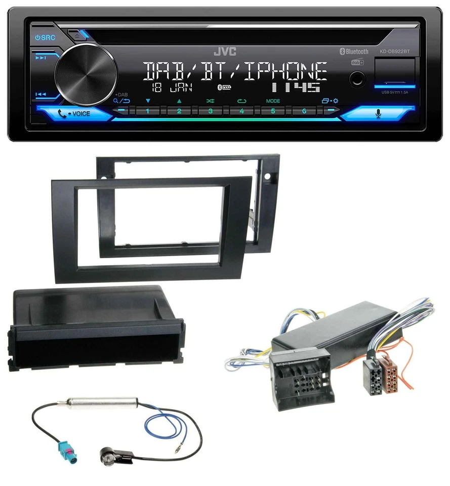 JVC Bluetooth MP3 USB DAB CD Autoradio für Audi A4 99-01 B5 Symphony Bose Aktivs - Bild 1 von 4