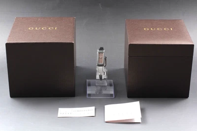 [N ESTADO PERFEITO com Caixa de Papel] Vintage Gucci 1500L 12mm Relógio Feminino de Quartzo Mostrador Bronze - Imagem 1 de 4