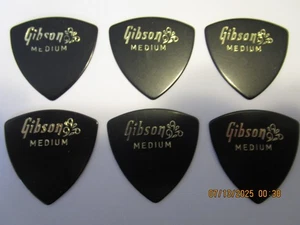 Lot of 6 70's NOS Gibson Water Splash 346 Shape Guitar Picks -Medium Gauge #1822 - Picture 1 of 3
