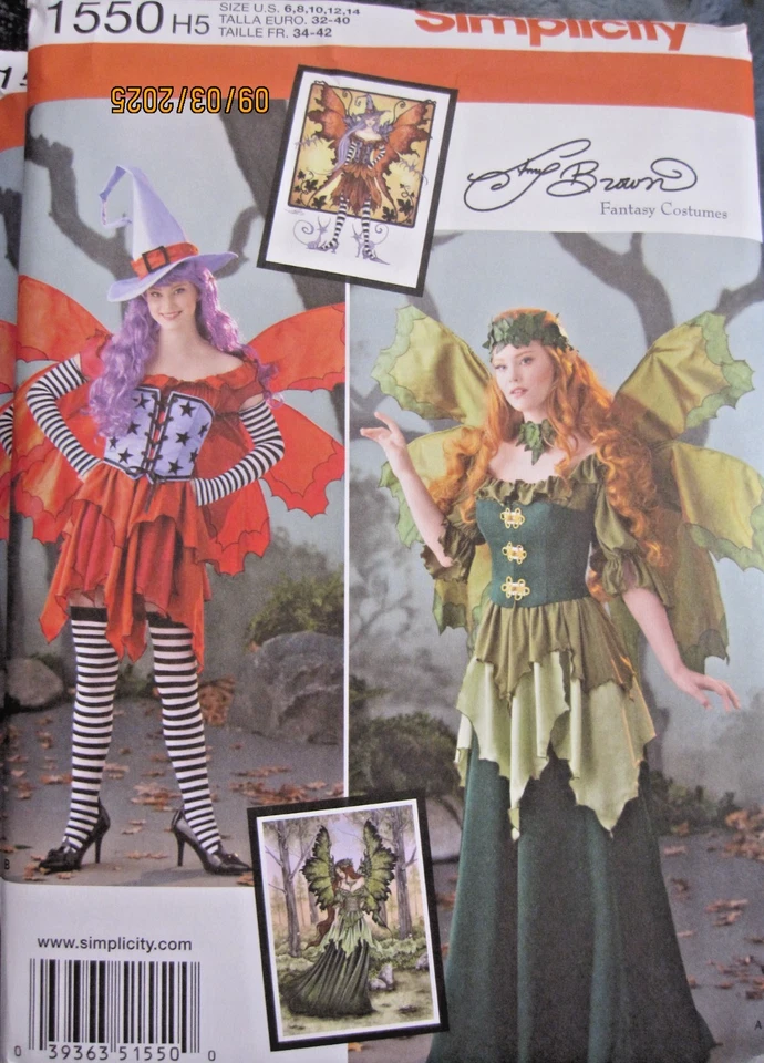 Simplicity #1550 MISSES FANTASY COSTUME FAIRY Uncut Pattern 6-14 - Image 1 of 1