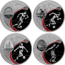 12x 3 Rubl Russia 12x 1oz Silv 2018 FIFA World Cup Football Complete Set 2017 Pf