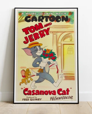 P-REX Casanova Gatto Tom e Jerry Repro Locandina Film 36"x24" /#181