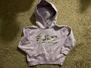 Polo Ralph Lauren- Girls Logo Pull-over Hoodie, size: 5 , color: Lilac & Silver - Picture 1 of 1