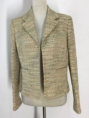 Chaqueta tejida multicolor frontal abierto Ellen Tracy para mujer talla 6” Foto 1 de 4
