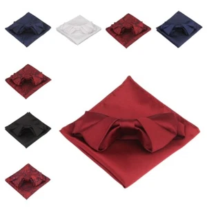 Men Paisley Pre-tied Bowtie Pocket Square Wedding Party Bow Tie Handkerchief Set - Picture 1 of 8