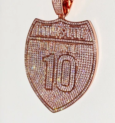 Colgante Ice Out de oro rosa grande interestatal i10 Iced para hombre Foto 1 de 3