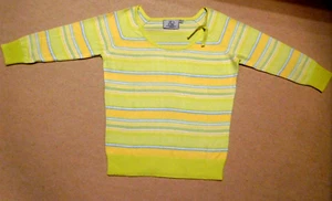 T-Shirt Shirt, Größe 36, mehrfarbig, 3/4 Arm, Basic, Stretch, gestreift - Bild 1 von 2