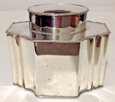 Antique Silver Plate Victorian Tea Caddy Lovely Shape • 55£