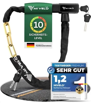 MIVELO Kettenschloss mit Schlüssel Fahrradschloss 100 cm lang