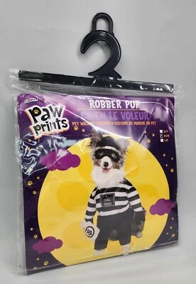 Paw Prints Pet Robber Pup Pet Costume Furry Friend Black and White Prison Suit - Image 1 of 4