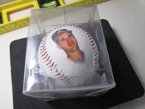 BASEBALL Atlanta Braves Mark Lemke Ball With Case Included 1990's Infielder Cover