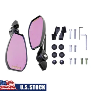 TANAX Bike Mirror Napoleon Shark Mirror 4 Black Anti-glare Mirror Purple Mirror - Picture 1 of 14