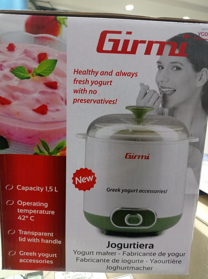 Yogurtiera elettrica Girmi 1 5 lt Litro Maccina Yogurt Maker Greco Yg02 mshop