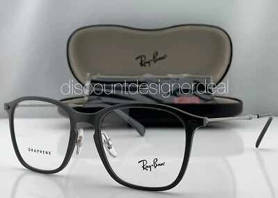 Rayban Square Eyeglasses Gray Graphene Frame Titanium Clear Demo RB8955 5757 53 - Image 1 of 4